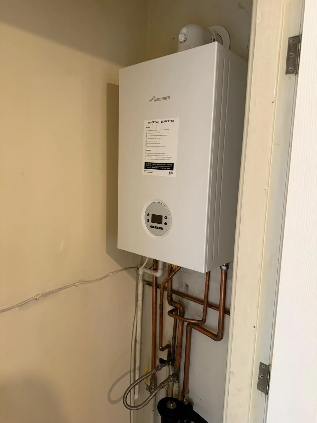 Gas Safe boiler installation with pipework and hot-water cylinder | view 6