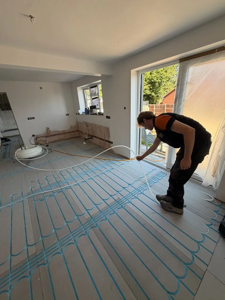 70 square metres of underfloor heating and floor tiling by Warm-Wise